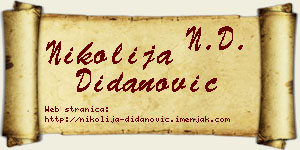 Nikolija Didanović vizit kartica